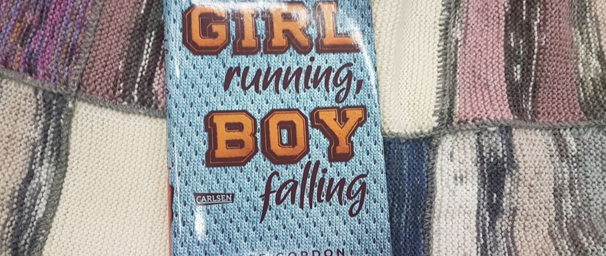 Girl running, Boy falling