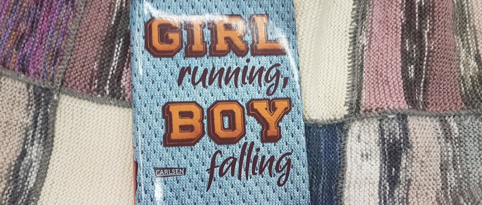 Girl running, Boy falling